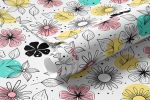 Papel de Parede Infantil Floral Bolas Coloridas Escandinavo Pequeno