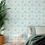 Papel de Parede Folhagens Delicadas Aquarela