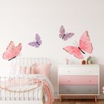 Adesivo de Parede Infantil Borboletas Aquarela