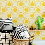 Papel de Parede Infantil Sol Desenho Padrão Grande