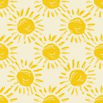 Papel de Parede Infantil Sol Desenho Padrão Grande