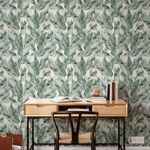Papel de Parede Aquarela Folhas de Bananeira