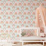 Papel de Parede Infantil Arco Íris Com Nuvens