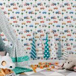 Papel de Parede Infantil Carrinhos Aquarela