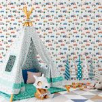 Papel de Parede Infantil Carrinhos Aquarela