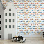 Papel de Parede Infantil Tratores Aquarela