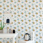 Papel de Parede Infantil Sol e Nuvens