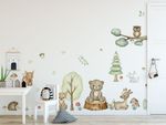 Adesivo Decorativo de Parede Infantil Floresta Encantada Aquarela