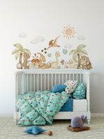 Adesivo de Parede Infantil Jardim dos Dinossauros Aquarela