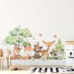 Adesivo de Parede Infantil Aquarela Floresta Encantada