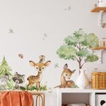 Adesivo de Parede Infantil Aquarela Floresta Encantada
