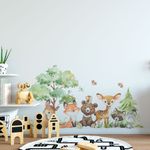 Adesivo de Parede Infantil Aquarela Floresta Encantada