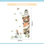 Adesivo de Parede Infantil De Canto Animais Aquarela