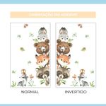 Adesivo de Parede Infantil De Canto Animais Aquarela