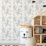 Papel de Parede Balões Aquarela Em Tons de Azul Claro II
