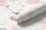 Papel de Parede Balões Aquarela Em Tons de Rosa Bebê