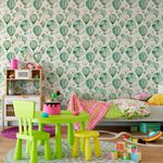 Papel de Parede Balões Aquarela Em Tons de Verde