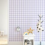  Papel de Parede Infantil Xadrez Lilás