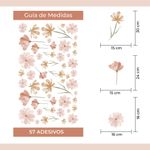 Kit Adesivo de Parede Floral Aquarela