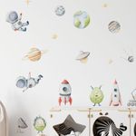 Adesivo de Parede Infantil Astronautas e Universo em Aventuras