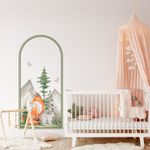 Adesivo de Parede Infantil Arco Romano Floresta Aquarela Vibrante