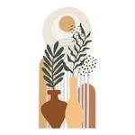 Adesivo de Parede Minimalista Boho Vasos e Ramos Elegantes