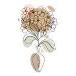 Adesivo de Parede Vaso de Flores Line Art Estilo Minimalista