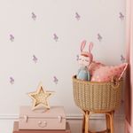 Kit Adesivo Decorativo de Parede Ramos de Flores Lilás Elegantes