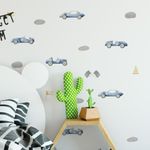 Kit Adesivos de Parede Infantil Carros De Corrida e Pista Aquarela