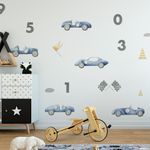 Adesivo de Parede Infantil Carros de Corrida Aquarela e Aventura