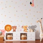Adesivo de Parede Infantil Safari Mágico com Estrelas e Bolinhas