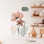 Adesivo de Parede Jardim Boho com Flores e Galhos Delicados