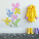 Adesivo de Parede Infantil Primavera Encantada Flores Alegres
