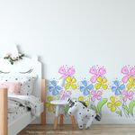 Adesivo de Parede Infantil Primavera Encantada Flores Alegres
