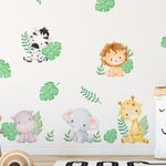 Adesivo de Parede Infantil Safari Aquarela Animais da Selva Baby