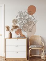 Adesivo de Parede Mandala Boho Moderno e Formas Orgânicas