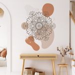 Adesivo de Parede Mandala Boho Moderno e Formas Orgânicas