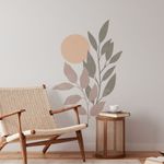 Adesivo de Parede Floral Botânico Estilo Boho Minimalista