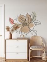 Adesivo de Parede Floral Boho Chic Delicado