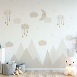 Kit Adesivos de Parede Infantil Montanhas Geométricas Escandinavas