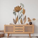 Adesivo de Parede Floral com Formas Orgânicas Contemporâneo