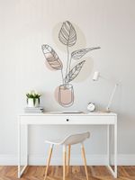 Adesivo de Parede Vaso Floral Estilo Minimalista Boho