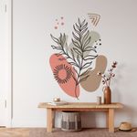 Adesivo de Parede Floral Boho Chic com Formas Orgânicas