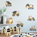 Kit Adesivos de Parede Infantil Máquinas Pesadas e Canteiro