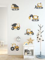 Kit Adesivos de Parede Infantil Máquinas Pesadas e Canteiro
