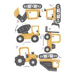 Kit Adesivos de Parede Infantil Máquinas Pesadas e Canteiro