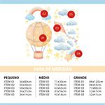 Kit Adesivos de Parede Infantil Céu Mágico: Balão, Pipa e Arco-Íris