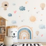 Kit Adesivos de Parede Infantil Universo Boho: Arco-íris e Elementos
