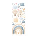 Kit Adesivos de Parede Infantil Universo Boho: Arco-íris e Elementos