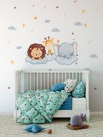 Adesivo de Parede Infantil Safari Baby Aquarela Animais